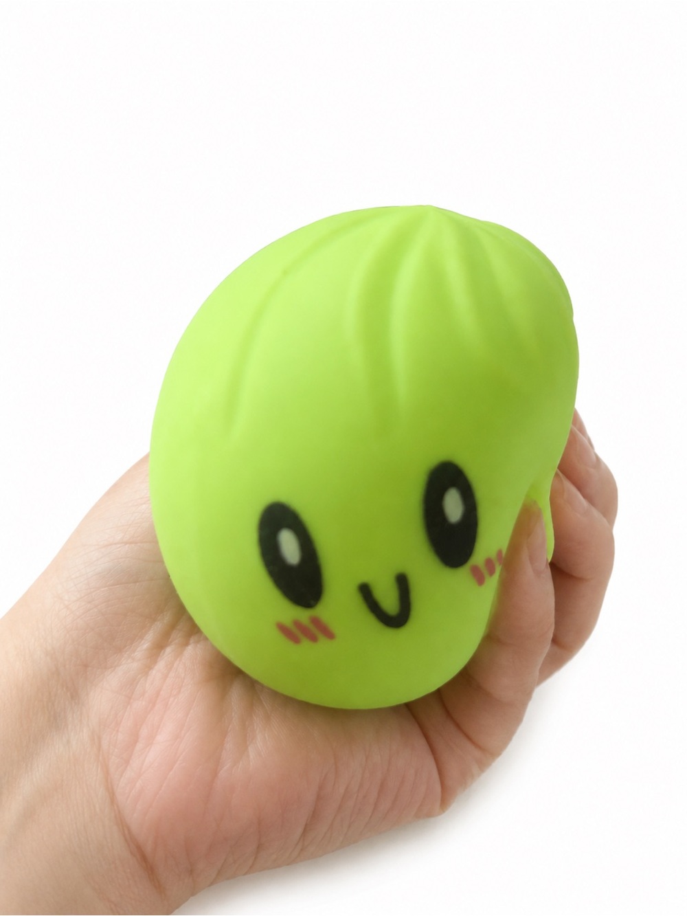 Kawaii Green Squishy Toy - Smiley Face